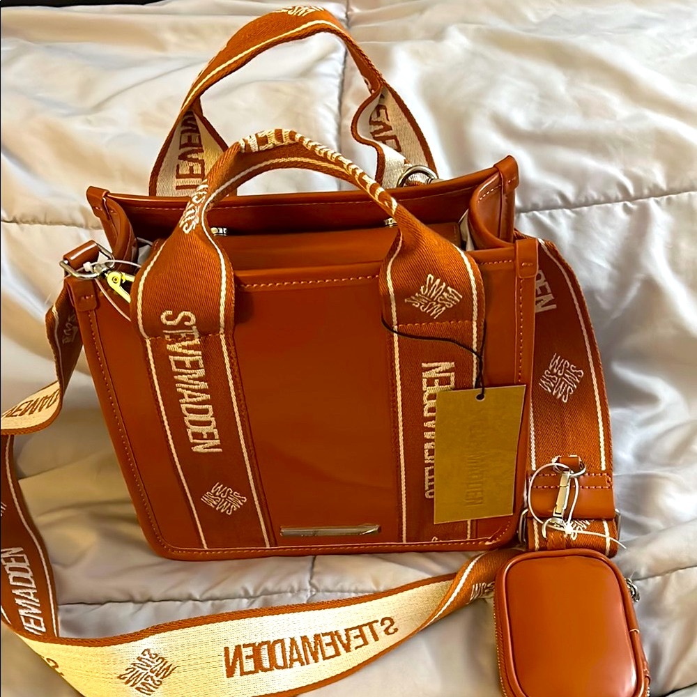 Steve Madden Brown Handbag with Strap - brand new lovely